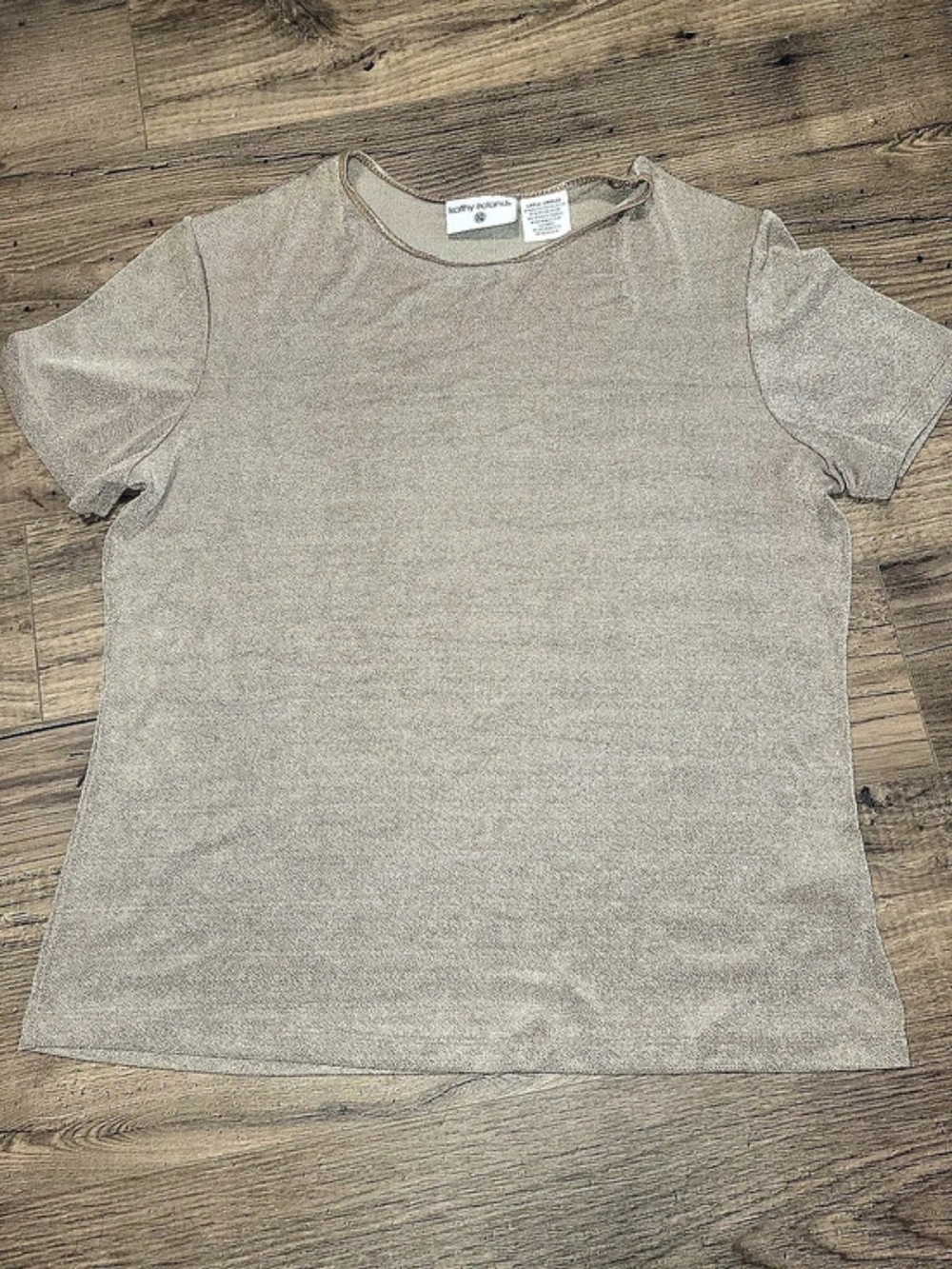 kathy ireland Short Sleeve Top in Brown Size Medium